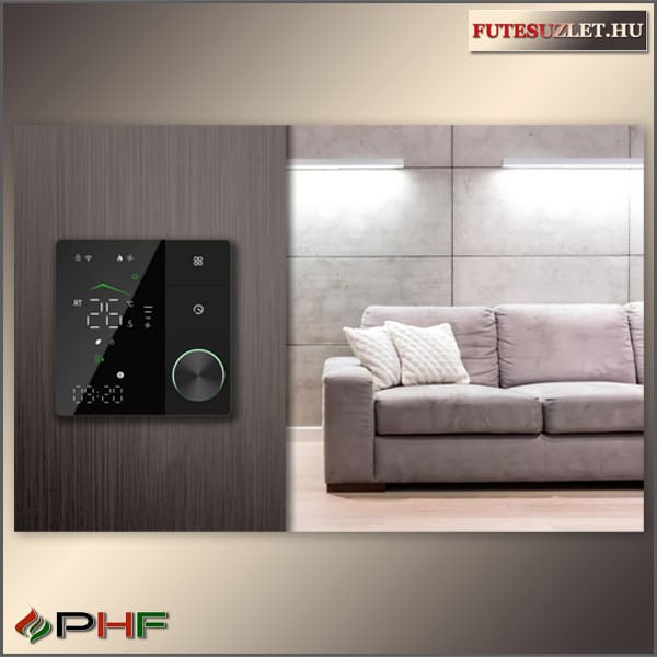 BECA ISAURA SMART WIFI duplaszenzoros termosztát elektromos padlófűtéshez fekete
